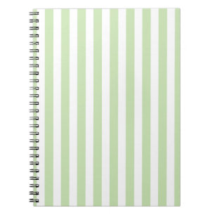 Cuaderno Rayas de caramelo verde claro y blanco