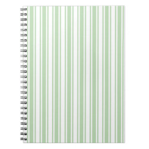 Cuaderno Rayas de caramelo verde claro y blanco