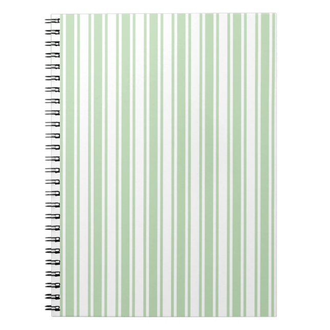 Cuaderno Rayas de caramelo verde claro y blanco (Frente)