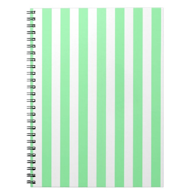 Cuaderno Rayas de caramelo verde y blanco (Frente)
