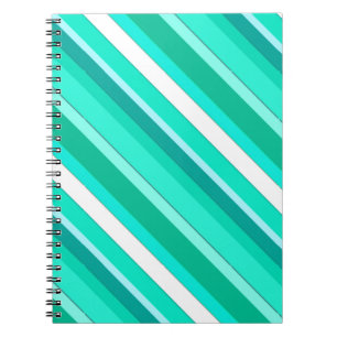 Cuaderno Rayas de caramelos estratificadas - turquesa y bla