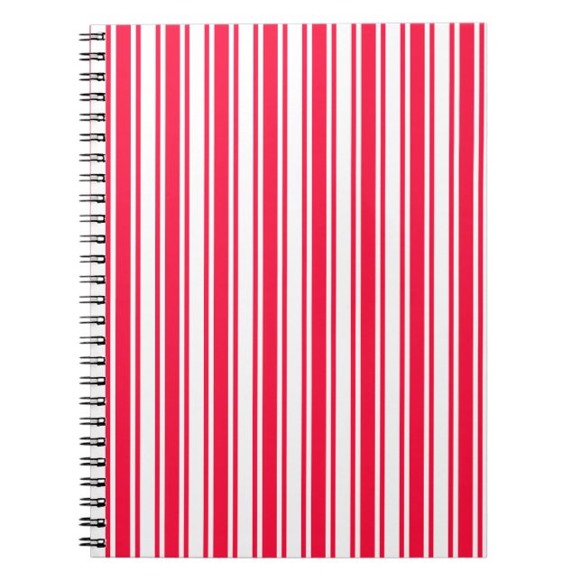 Cuaderno Rayas de caramelos rojas y blancas (Frente)