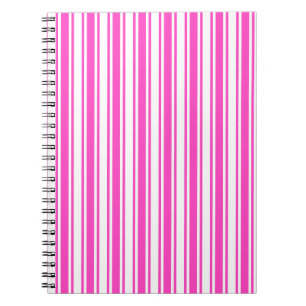 Cuaderno Rayas de caramelos rosadas y blancas calientes