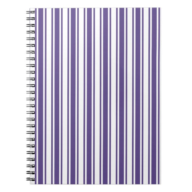 Cuaderno Rayas de caramelos ultravioletas y blancas (Frente)