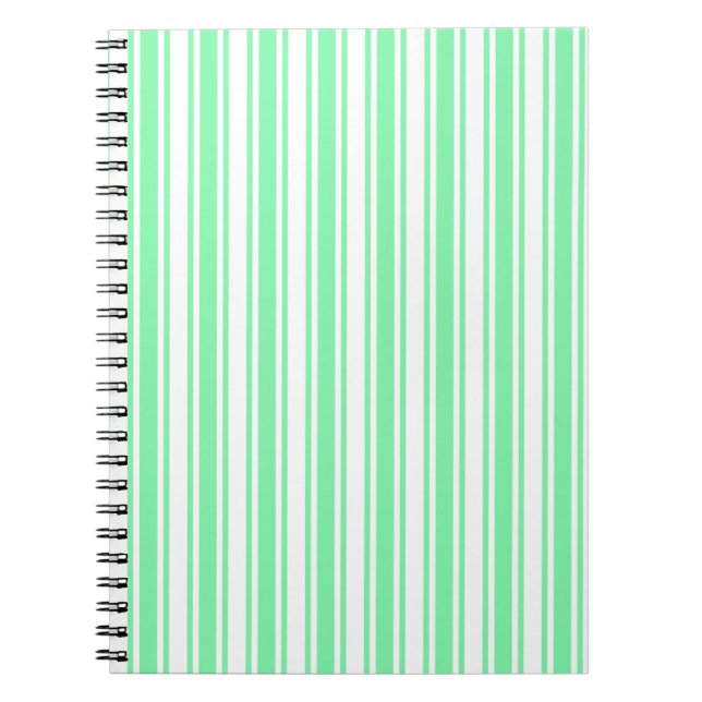 Cuaderno Rayas de caramelos verdes y blancos pasteles (Frente)