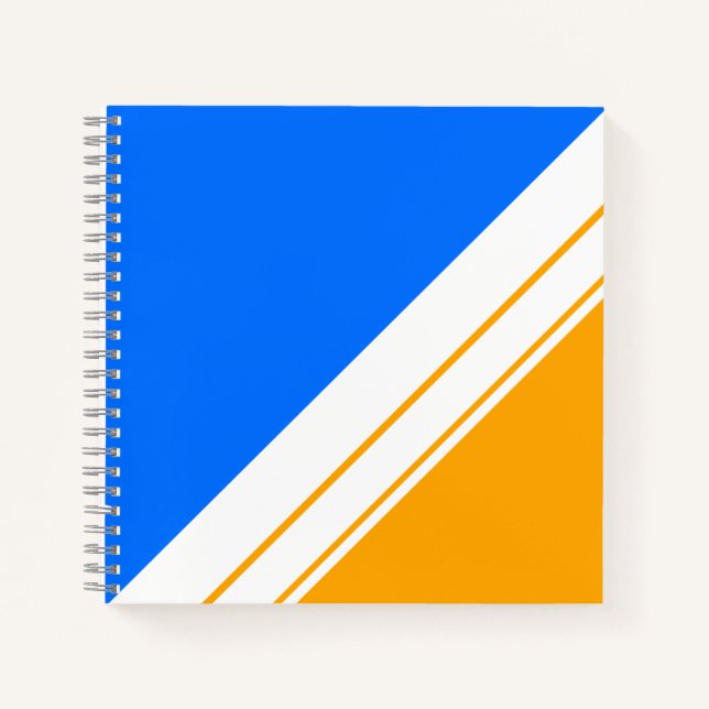 Cuaderno Rayas de Carreras blanca amarilla azul brillante n (Anverso)
