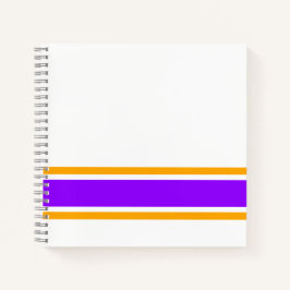 Cuaderno Rayas de Carreras de Borde Naranja Púrpura Brillan