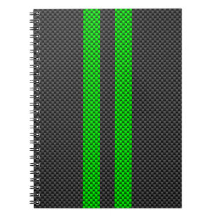 Cuaderno Rayas de Carreras de estilo de fibra de carbono ve