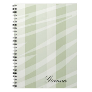 Cuaderno Rayas de cebra blanca verde suave