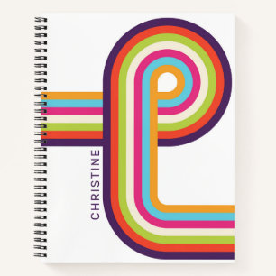 Cuaderno Rayas de colores Arte de la línea retro