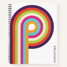 Cuaderno Rayas de colores Arte de la línea retro