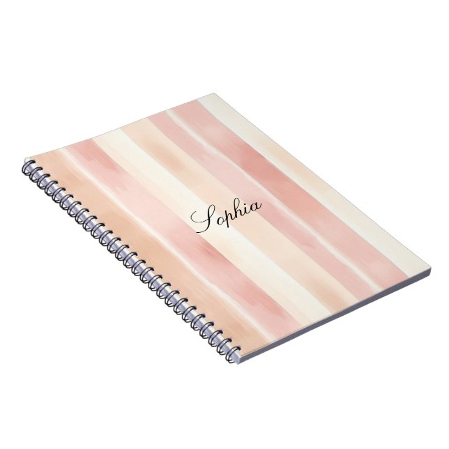 Cuaderno Rayas de crema rosada de bonito (Lado Derecho)