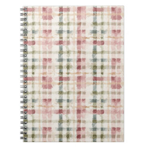 Cuaderno Rayas de Cuadro Cremas Rojas 