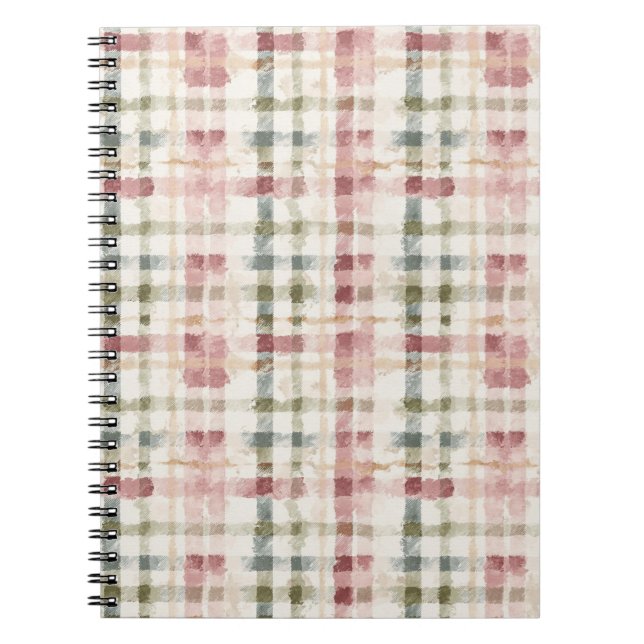 Cuaderno Rayas de Cuadro Cremas Rojas  (Frente)