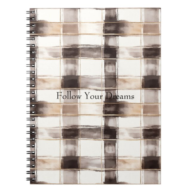 Cuaderno Rayas de Cuadro Marrón Crema   (Frente)