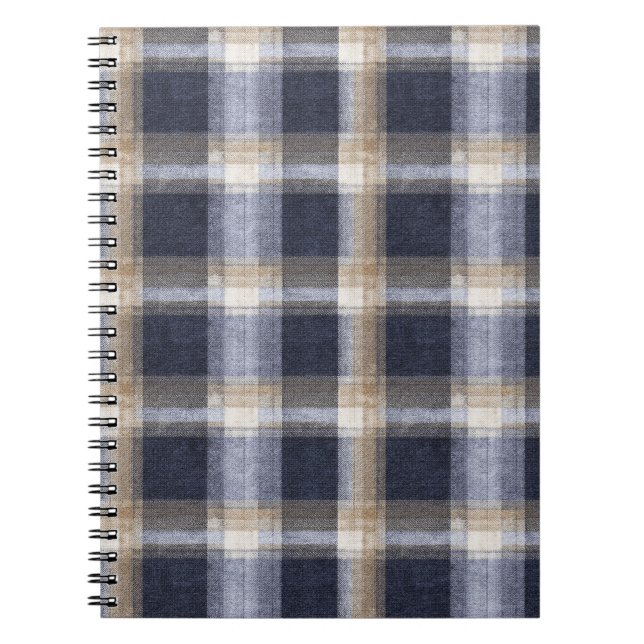 Cuaderno Rayas de Cuadros de Crema Azul (Frente)