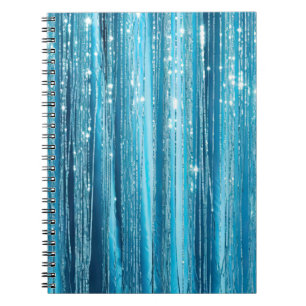 Cuaderno Rayas de destellos azul acuático