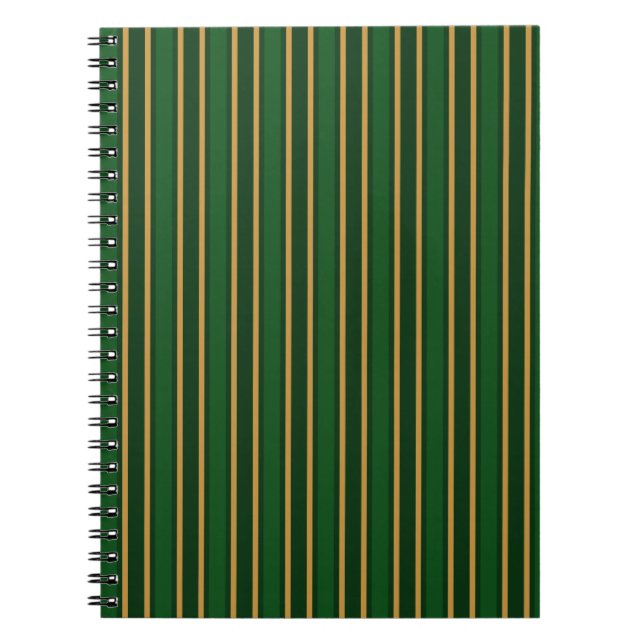 Cuaderno Rayas de dulces verdes y dorados (Frente)