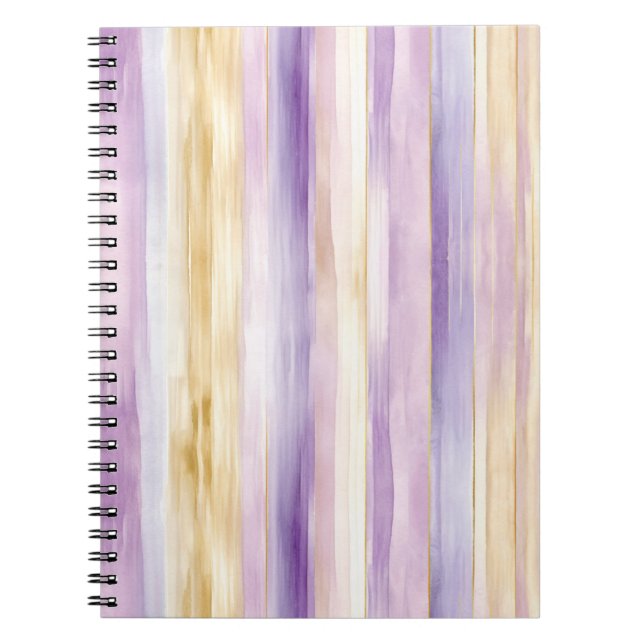 Cuaderno Rayas de Iris Crema Púrpura (Frente)
