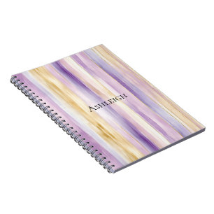 Cuaderno Rayas de Iris Crema Púrpura