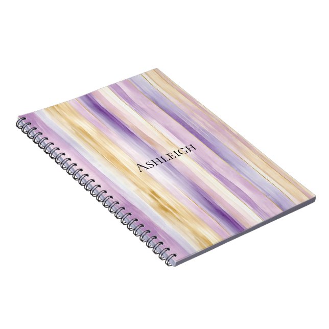 Cuaderno Rayas de Iris de Crema Púrpura   (Lado Derecho)