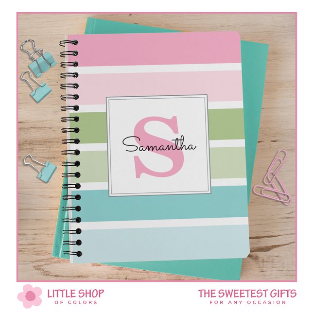Cuaderno Rayas de Pastel Monogramadas (Subido por el creador)