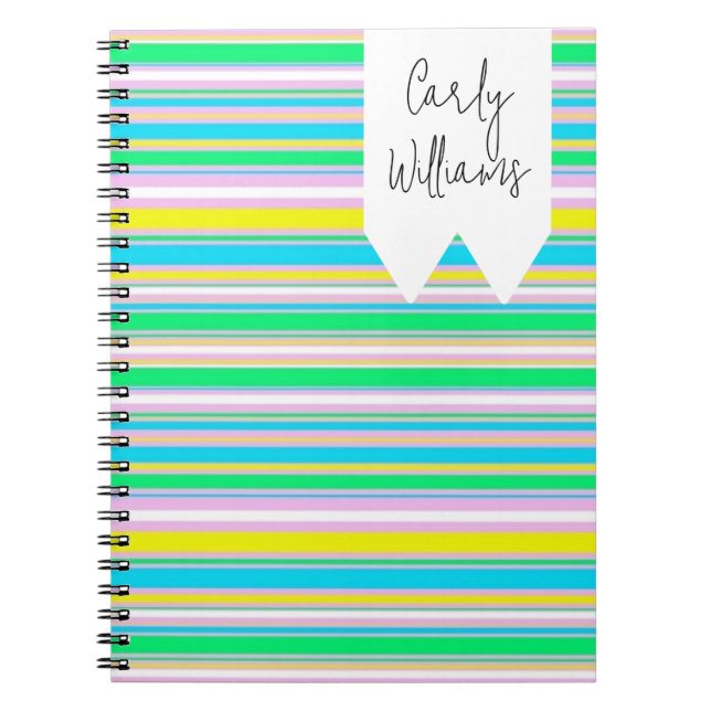 Cuaderno Rayas de pastel personalizadas (Frente)
