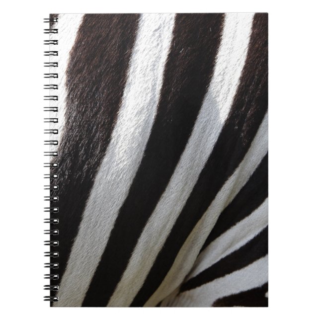 Cuaderno Rayas de pelo de cebra blanca y negra (Frente)