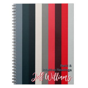 Cuaderno Rayas de Reiki estéticas a escala gris y roja cine