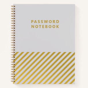 Cuaderno Rayas de Relieve metalizado dorado gris Teclado de