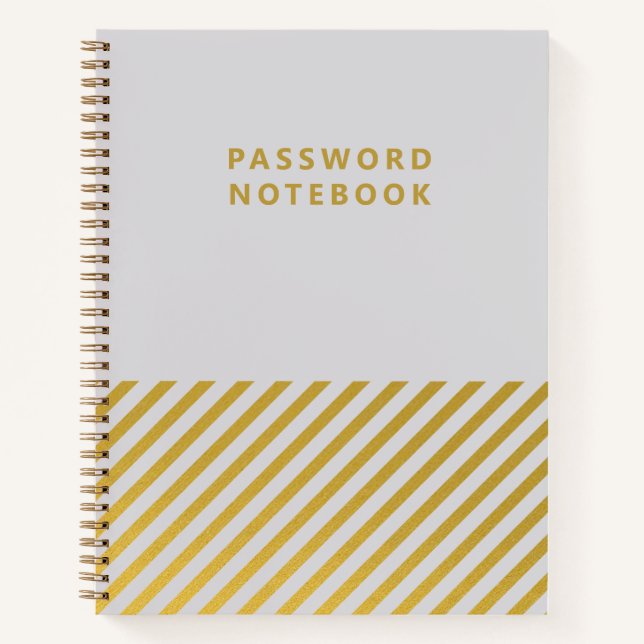 Cuaderno Rayas de Relieve metalizado dorado gris Teclado de (Anverso)