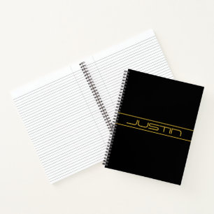 Cuaderno Rayas de texto y líneas doradas elegantes y modern