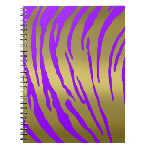 Cuaderno Rayas de tigre doradas púrpura
