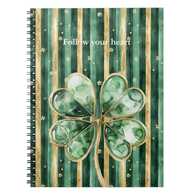 Cuaderno Rayas de Trébol de Oro Verde (Frente)