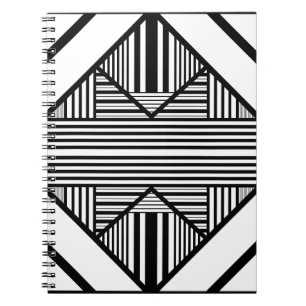 Cuaderno Rayas de triángulo 2 en Negro y Blanco