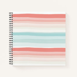 Cuaderno Rayas de verano en coral y turquesa