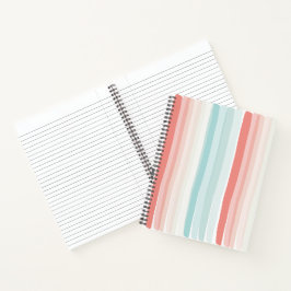 Cuaderno Rayas de verano en coral y turquesa