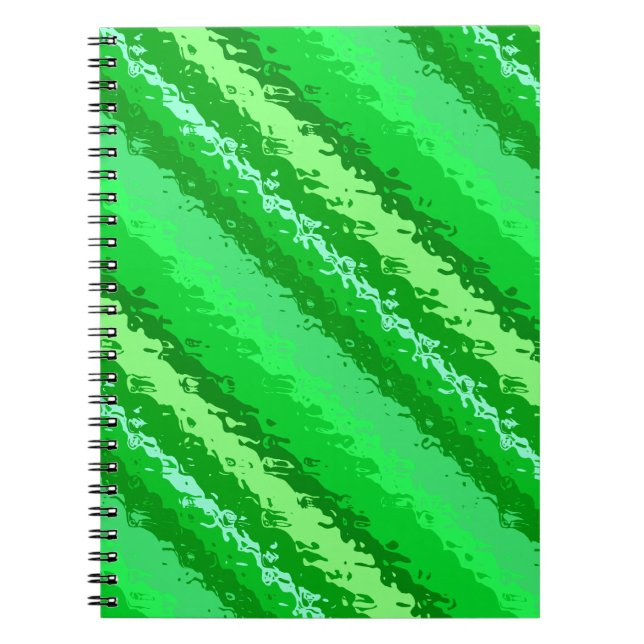 Cuaderno Rayas de vidrio - tonos verde esmeralda (Frente)