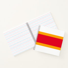 Cuaderno Rayas Deportivas Anchas Brillantes Rojas Naranjas 