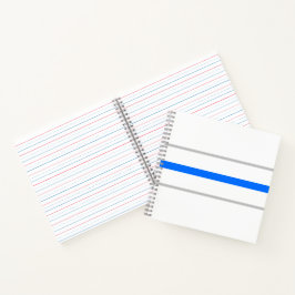 Cuaderno Rayas Deportivas Azules Brillantes y Grises sobre 