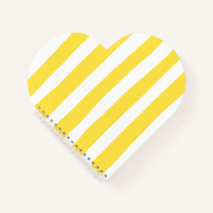 Cuaderno Rayas desiguales - Amarillo limón y blanco