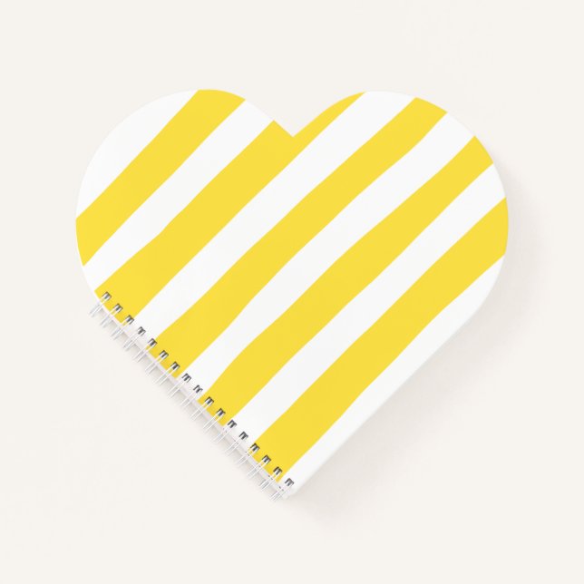 Cuaderno Rayas desiguales - Amarillo limón y blanco (Anverso)
