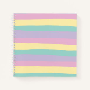 Cuaderno Rayas Desiguales-Rosa Pastel, Amarillo, Púrpura y