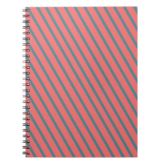 Cuaderno Rayas diagonales corales (Frente)