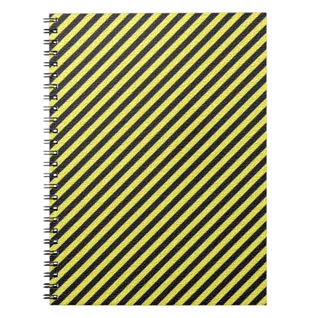 Cuaderno Rayas diagonales delgadas en negro y amarillo (Frente)