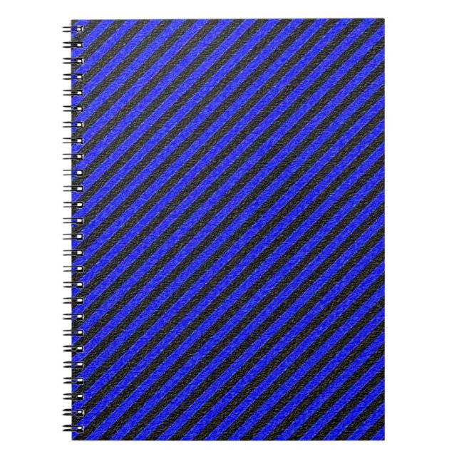 Cuaderno Rayas diagonales delgadas en negro y azul (Frente)