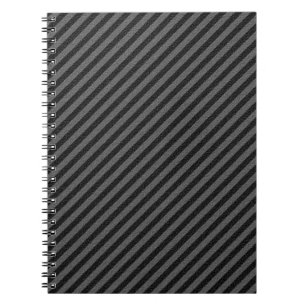 Cuaderno Rayas diagonales delgadas en negro y gris