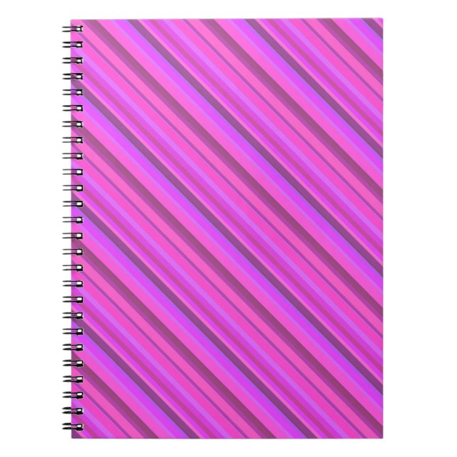 Cuaderno Rayas diagonales rosas (Frente)