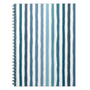 Cuaderno Rayas dibujadas a mano en tonos de azul inspirados