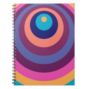 Cuaderno Rayas Divertidas Coloridas Patrón Geométrico Moder